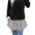 thumbnail image 4 of Gustave Women's Shirt Extender Skirt-Adjustable Layering Fake Top Lower Sweep Shirt Half Length Skirt for Sweater Sweatshirt Jacket, Black Stripe, 4 of 9