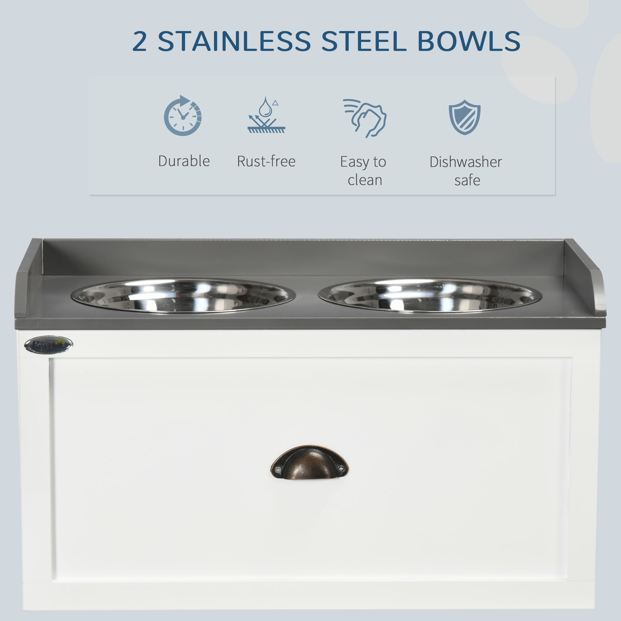 Raised Pet Bowls with Storage Function 2 Stainless Steel Dog Bowls Elevated  Base, 1 Unit - Kroger