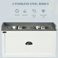 thumbnail image 5 of PawHut Dog Feeding Station w/ Storage Drawer, 2 Elevated Dog Bowls, White, 5 of 9