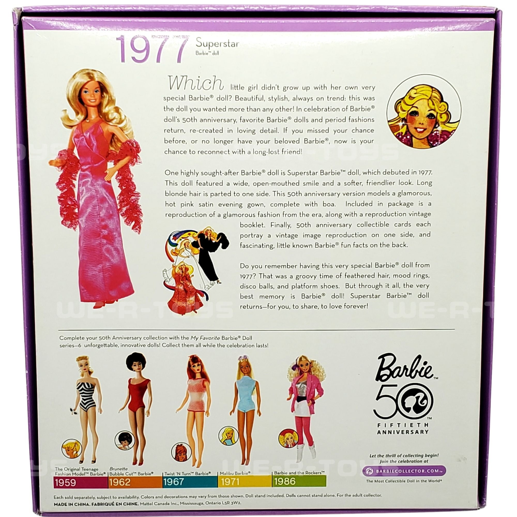 Barbie My Favorite Barbie 50th Anniversary 1977 Superstar Barbie Doll N4978