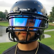 Clear Electric Blue Football Visor for Riddell, Vicis, Xenith and other Major Brand Helmets