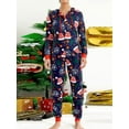 thumbnail image 3 of KelaJuan Couples Christmas Pajama Set Cute Print Hooded Zipper Rompers Loungewear Soft Sleepwear for Women Men Nightwear, 3 of 6