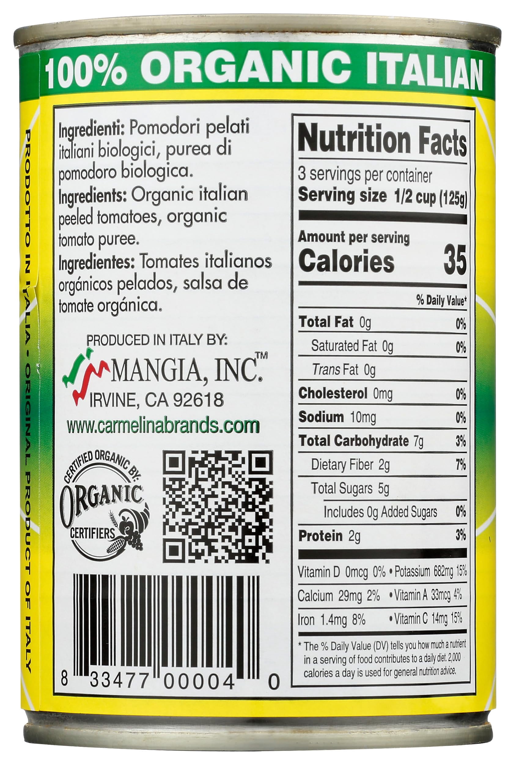 Carmelina E San Marzano Whole Peeled Tomatoes 14.28 oz (Pack Of 12)