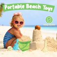 thumbnail image 2 of 4pcs Bucket Beach Toys Set, Foldable Beach Bucket with Bucket Shovels Sea Animals Molds, Beach Sand Toys Kit for Summer Beach Games Kids Boys Girls (G, 2 of 4