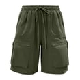 thumbnail image 2 of Costeam Womens Quick Dry Bermuda Cargo Shorts Multiple Functional Pockets Adjustable Drawstring High Waist Loose Fit Lightweight Hiking Summer Casual Short Pants, 2 of 6