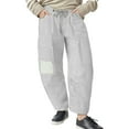 thumbnail image 2 of GEWSEY Baggy Barrel Jeans for Women Y2k Striped Drawstring High Waist Straight Wide Leg Boyfriend Jeans Mom Denim Pants (Grey, S), 2 of 6