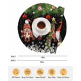 thumbnail image 6 of 15 Inch Round Placemats Set of 4, Black Gnomes Christmas Non Slip Heat Insulation PP Table Mats, Xmas Tree Balls Snowflake Washable Place Mats for Kitchen Dining Party Table Decor, 6 of 7