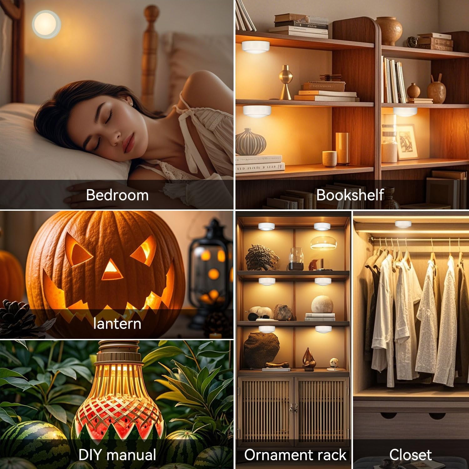 JJEAN-LED Puck Lights with Remote Control, Under Cabinet Lighting Stick on Tap/Push Lights, Battery Operated Closet Lights, Wireless Led Wall Light for Bedroom, Under Counter Light for Kitchen,3 Pack