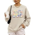 thumbnail image 5 of Ink Printed Image NOT a Quilt Patch - 3 Bunnies Easter Patchwork Pullover Sand Sweatshirt Adult X-Large, 5 of 7