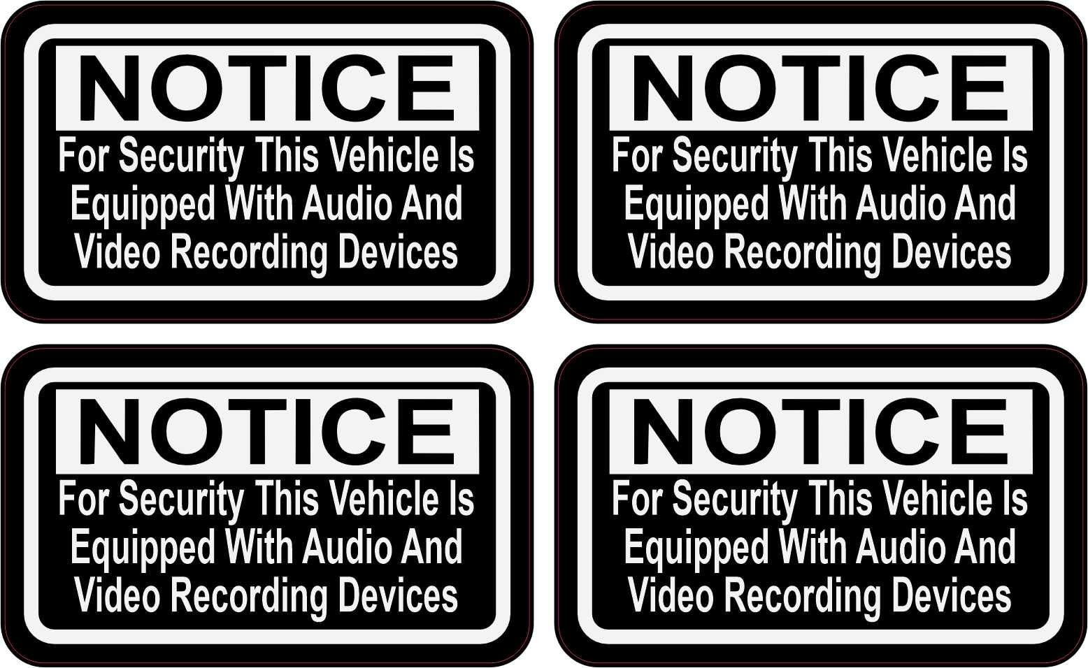 StickerTalk Vehicle Equipped w/ Audio Video Recording Sticker, 2.5