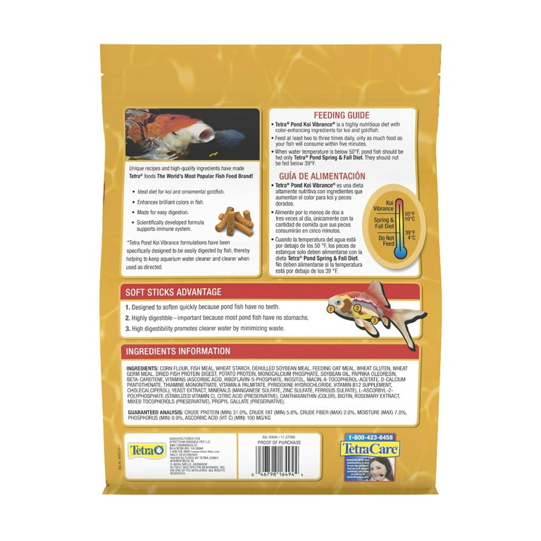 Tetra Pond Koi Vibrance Color Enhancing Floating Pond Fish Food, 1.43 lb - Walmart.com Tetra Pond Koi Vibrance Color Enhancing Floating Pond Fish Food, 1.43 lb - Walmart.com