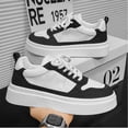 thumbnail image 3 of New/Men's Classic White Casual Sneakers with Asymmetrical Grid Texture on Synthetic Upper Lightweight Lace-Up Design  All Season Versatile Everyday Footwear, 3 of 7