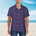 thumbnail image 2 of Pofeuu Dance Skull Star Print Hawaiian Shirt for Men Sleeves Casual Button Down Summer Beach Dress Shirts T-Shirts,Medium, 2 of 7