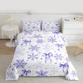 thumbnail image 2 of Homewish Kawaii Bow Snowflake Full Size Comforter Sets,Merry Xmas Bedding Comforter Set,Purple White Bedding Sets For Girls Kids,Ultra Soft Home Decor Reversible,3-Piece, 2 of 8