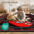 thumbnail image 4 of ODIKA 8'x10' Washable Area Rug Non-Slip Chair-Friendly Mat Guitar Music Rock Notes Treble Clef Border Record Vinyl Themed for Dining Room, Large Office, Lounge, 4 of 7