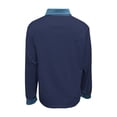 thumbnail image 5 of Dazajoo Oversized Button Down Shacket for Women Long Sleeve Waffle Knit Tops Casual Color Block Lapel Collar Shirts with Denim Trim,Dark Blue,XXL, 5 of 5