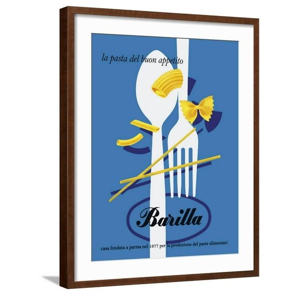 Art.com Barilla Pasta Giclee Print, Brown Frame Wall Art, 23" x 29"