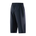 thumbnail image 5 of Yuhangmm Men Spring Summer Outdoor Casual Straight Leg Flowy Wide Solid Cropped Pants Blue XL, 5 of 5
