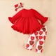 thumbnail image 4 of Odeerbi 6M-3Y Conjunto de San Valentín Para Niña Estampado de Amor Tops de Manga Larga de Algodón Pantalones Conjunto de Dos Piezas, 4 of 8
