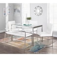 thumbnail image 3 of LumiSource Brushed Stainless Steel, White PU High Back Fuji Dining Chair - Set of 2, 3 of 11