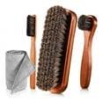 thumbnail image 2 of 4 Pcs Horsehair Shine Shoes Brush Kit Polish Dauber Applicators Cleaning Leather Boots C ywm58, 2 of 6