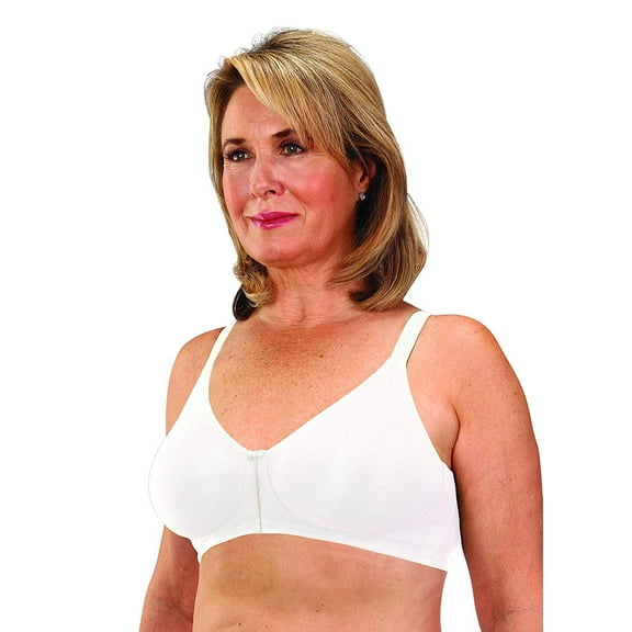 Classique Mastectomy Seamless Sleek Comfort Cotton Bra 38D White