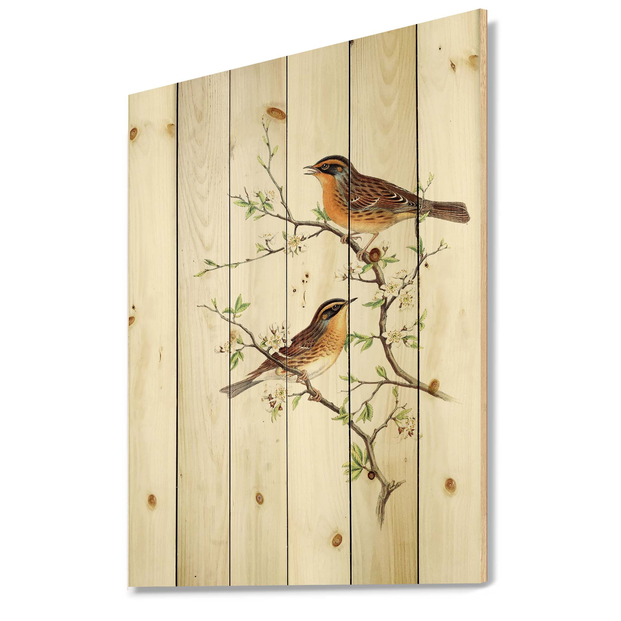 Designart 'Ancient Mammals II' Farmhouse Print on Natural Pine Wood
