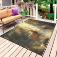 thumbnail image 4 of Outdoor Rug 3x5 ft Forest Deer Outdoor Large Area Rug Non Slip Rubber Fantasy Yellow Sunlight Front Door Mat RV Rug Camping Carpet Patio Outdoor Rugs for Backyard Balcony Deck Porch Indoor, 4 of 9