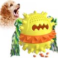 thumbnail image 4 of EIMELI Pet Dog Teething Stick Squeaking And Leaking Ball Toy Yellow, 4 of 7