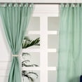 thumbnail image 3 of The Art Box Cotton Tab Top Curtains Panels Set for Bedroom and Living Room, Window Curtain Drapes, Glittery Silver Shimmer Stripes Curtains, 2 Pack, Sage Green, 35"w x 84"l in, 3 of 7