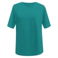 thumbnail image 4 of Bainana Loose Fit T Shirts For Women Solid Color Short Sleeve Crew Neck Tops Lightweight Soft Ladies Oversized Summer Casual Wear Mint Green Size L, 4 of 4