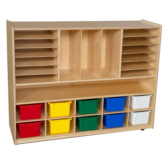 WOOD DESIGNS Multi-Storage with 10 Assorted Trays
