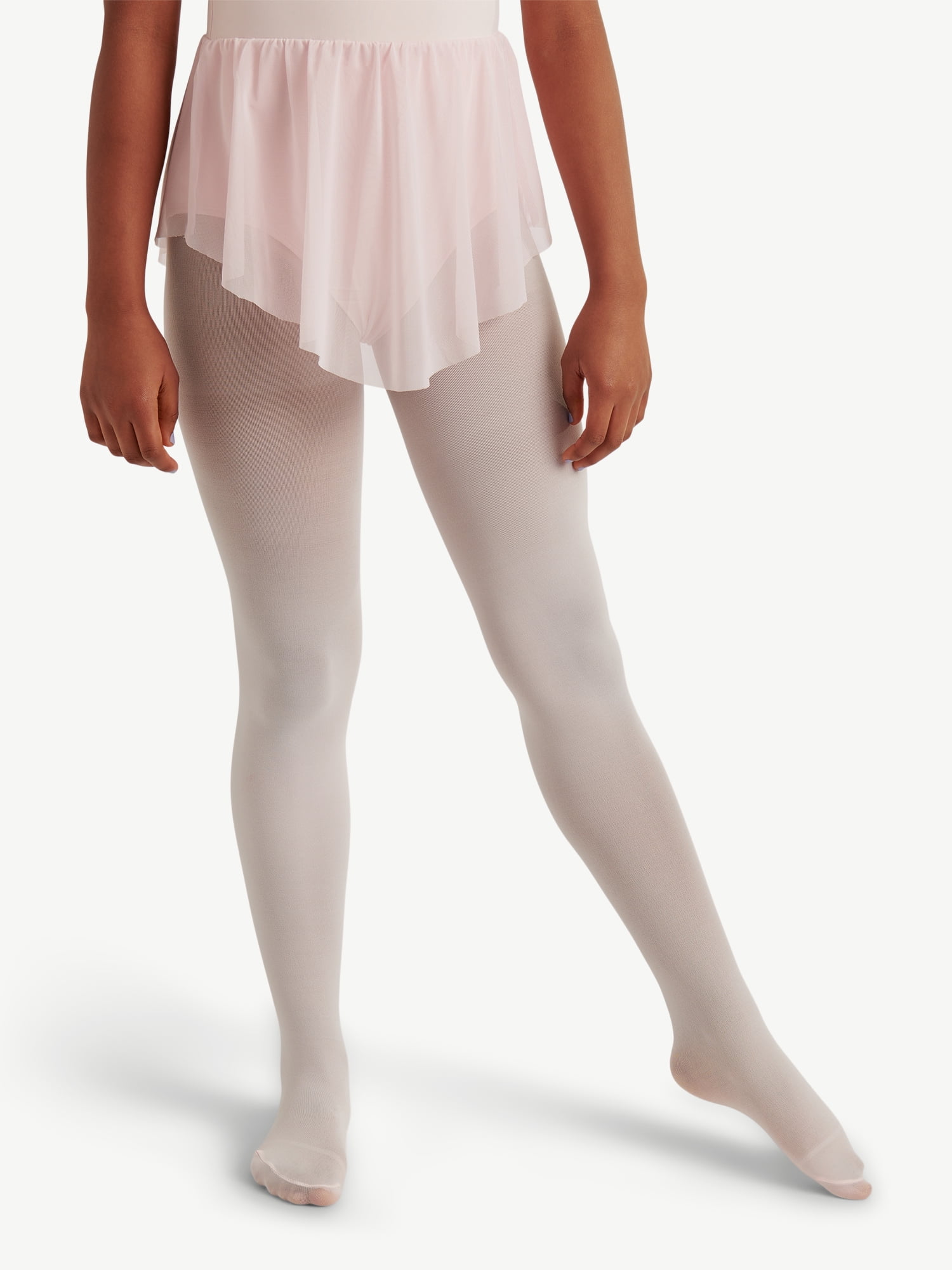 Justice Opaque Footed Ballet Tights for Girls, Sizes 2-16, 2 Pairs