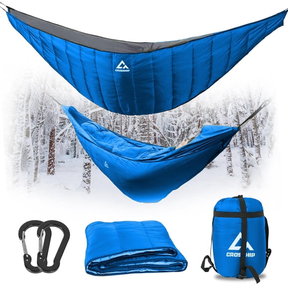Colcha para hamaca CROSSHIP, diseño dividido, 241 x 140 cm, color azul
