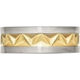 thumbnail image 3 of Stainless Steel Brushed Yellow Ip-Plated 8mm Grooved Band (Size 10) Made In China sr60-10, 3 of 5