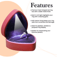 thumbnail image 6 of Novel Box Heart Shaped Red Ring Box with LED Light for Jewelry Gift 2.5x1.75x2.75 Inches, 6 of 8