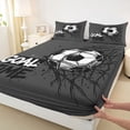 thumbnail image 4 of Castle Fairy Sport Soccer Bed Sheets 4-Piece,Goal Time Full Size Sheets,1 Fitted Sheet, 1 Flat Sheet and 2 Pillowcases, 4 of 6