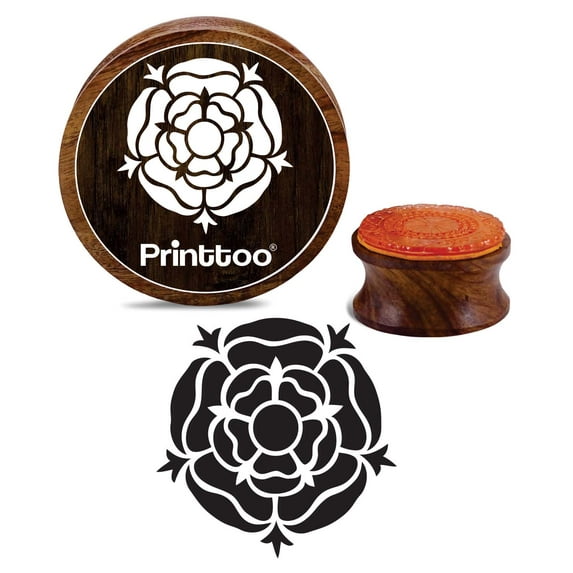 Printtoo Scrap-booking Round Wooden Rubber Stamp Floral Mandala Craft Textile Stamps-3 Inch