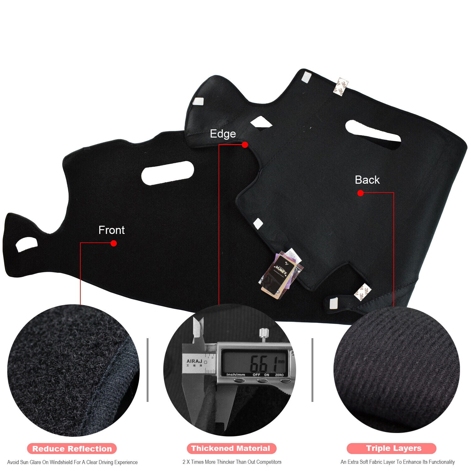 XUKEY Dashboard Cover for Dodge Ram 1500 2500 3500 1998-2001 Dash Mat Pad Carpet