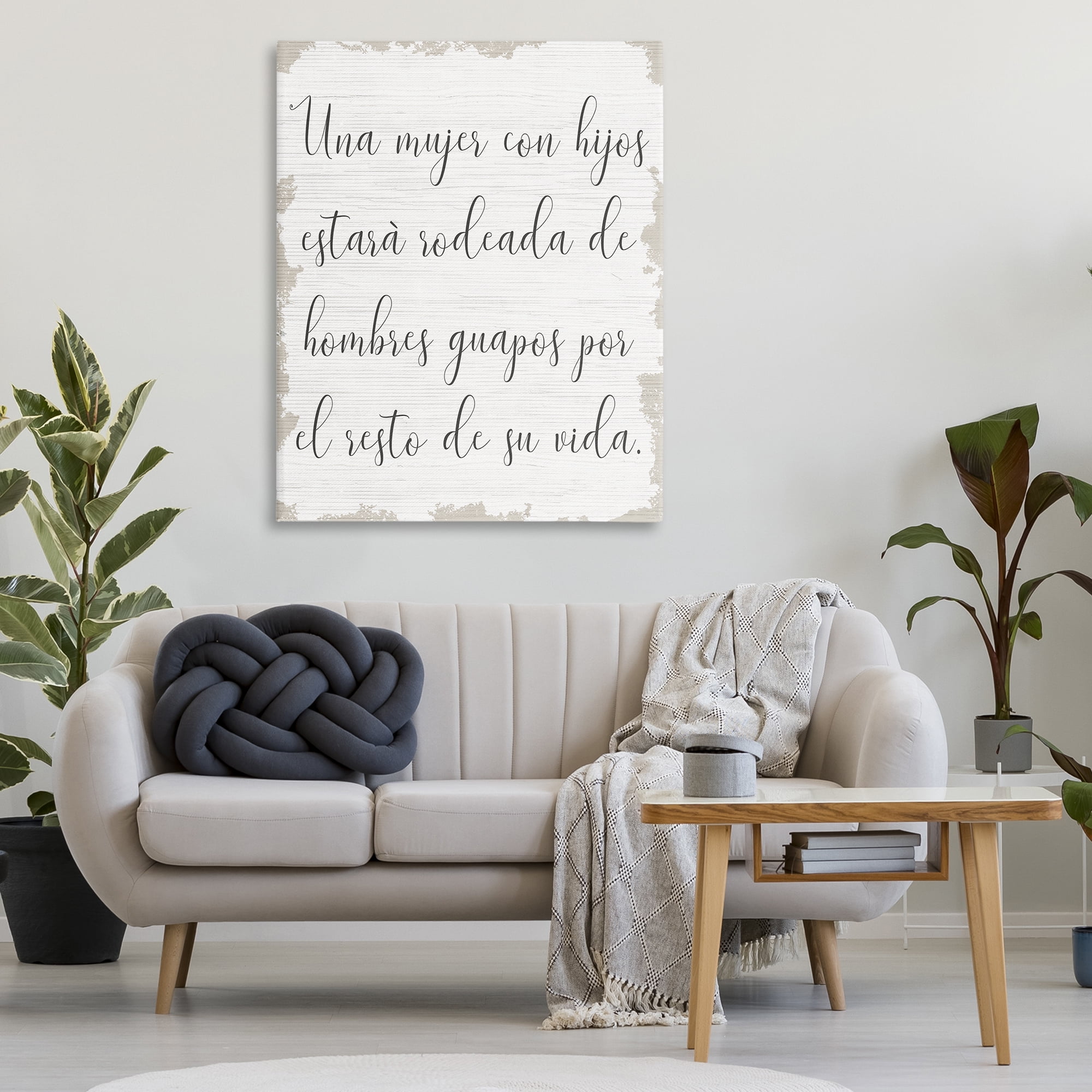 Stupell Industries Rodeada de Hombres Guapos Inspirational Quotes & Sayings Painting Wrapped Canvas Art Print Wall Art, 36 x 48