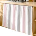 thumbnail image 2 of Pink Grey Striped Cabinet Curtain 35"Wx35"L,Dustproof Under Sink Skirt W/ Self Adhesive Tape,Geometric Vertical Stripes Minimalist Cabinet Curtain Cover for Kitchen Sink,Bathroom Vanity,Laundry Room, 2 of 9