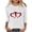 White, variant on Fall Fashion Must Haves Women's Heart Print Design Ribbed Knit Blouse 3/4 Sleeve Round Neck Soft Top Tees Tshirts Women Fall Clothes