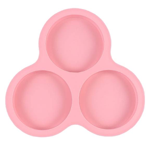 Silicone Air Fryer Egg Pan, 1Pc Reusable Air Fryer Egg Non Stick Air Fryer Baking Pan, 3 Cavity Silicone Pans for Baking Hamburger Bun（Pink） Kilougeis