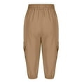 thumbnail image 7 of biudgviw Capri Cargo Pants for Women Outdoor Hiking Knee Length Capris Elastic High Waisted Lightweight Summer Travel Pants with Pockets, 7 of 7