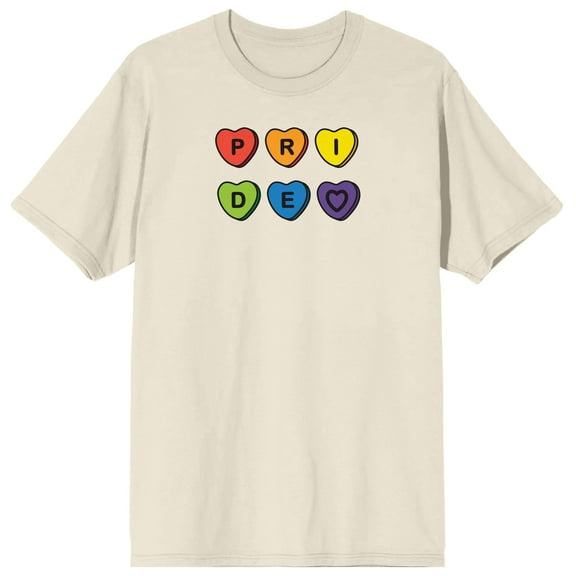 Pride Proud Hearts Men's Natural T-shirt-Medium