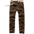 thumbnail image 1 of Todqot Men's Cargo Pants- Solid Multi-Pocket Washed Overalls Outdoor Casual Pants Trousers Coffee XXXXXL, 1 of 5