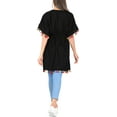 thumbnail image 3 of HAPPY BAY Women's Summer Beach Front Open Slouchy Kimono Beachwear Duster Cardigans 2X-3X Charcoal_AB811, 3 of 5