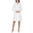 thumbnail image 1 of INSPIRE CHIC Vestido Blazer de Tweed para Mujeres con Cuello, Doble Botonadura, Corte A, Vestidos Formales de Trabajo M Blanco, 1 of 5