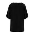 thumbnail image 4 of Meichang Cardigans for Women Lace Trim Half Sleeve Kimono Cardigans Plus Size Loose Lightweight Summer Cover Ups Soft Casual Open Front Cardigans Black L, 4 of 5