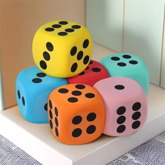 kaHgKids Large Foam Dice Color Foam Dice 3.15 Inches Big Dice For Building Educational Math Teaching Pastime Party 6 Foam Dice Anxiety Dice For Stress Rel